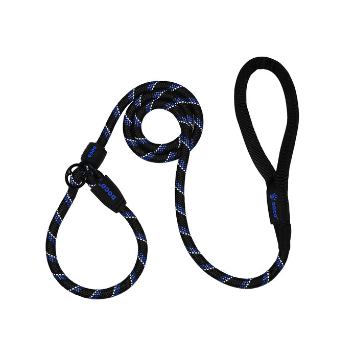 DOCO Reflective Black & blue Rope Dog Leash (13x150cm)