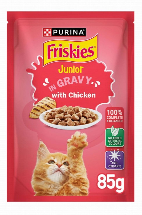Purina Friskies Junior Wet Cat Food with Chicken in Gravy for Kittens 85G