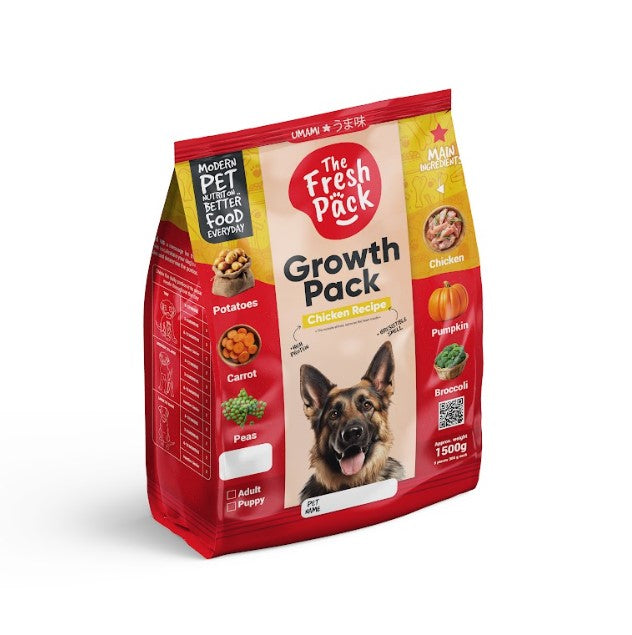 The Fresh Pack Growth Pack Frozen Bone Shaped Chicken Food for