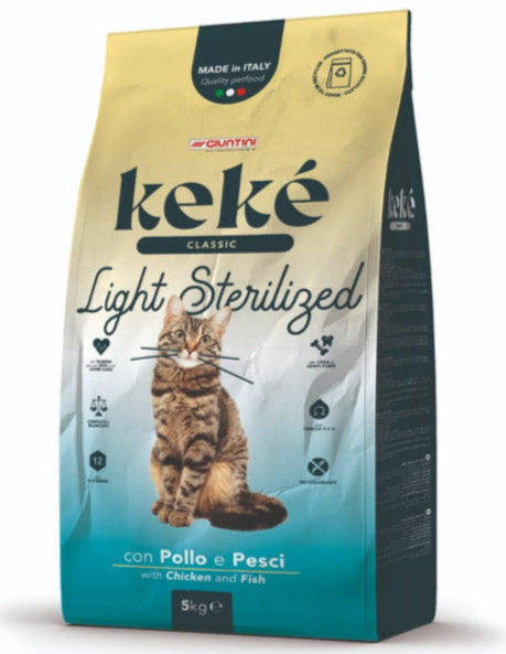 Dry food Giuntini Keke Classic Light Dry Food with Chicken & Fish for Sterilized Cats 5kg