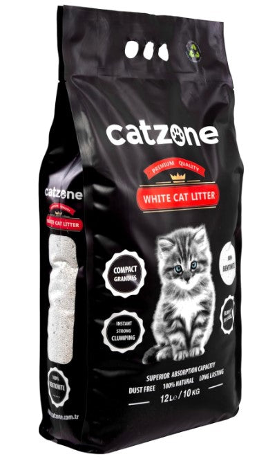 Catzone White Bentonite Clumping Cat Litter non scent 10 k