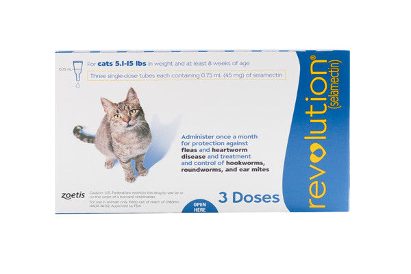 Revolution 45mg Selamectin Topical Parasiticide for Cats (2.31-6.8kg)