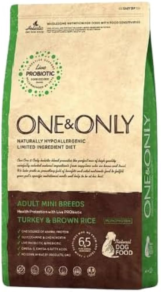 One & Only Hypoallergenic Dry Food with Turkey & Brown Rice for Mini Breed Sensitive Adult 3 kg Dogs (1+ Years)