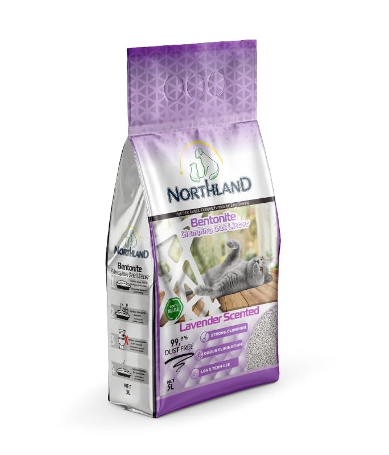 Northland Bentonite Clumping Cat Litter Lavender Scent 5L