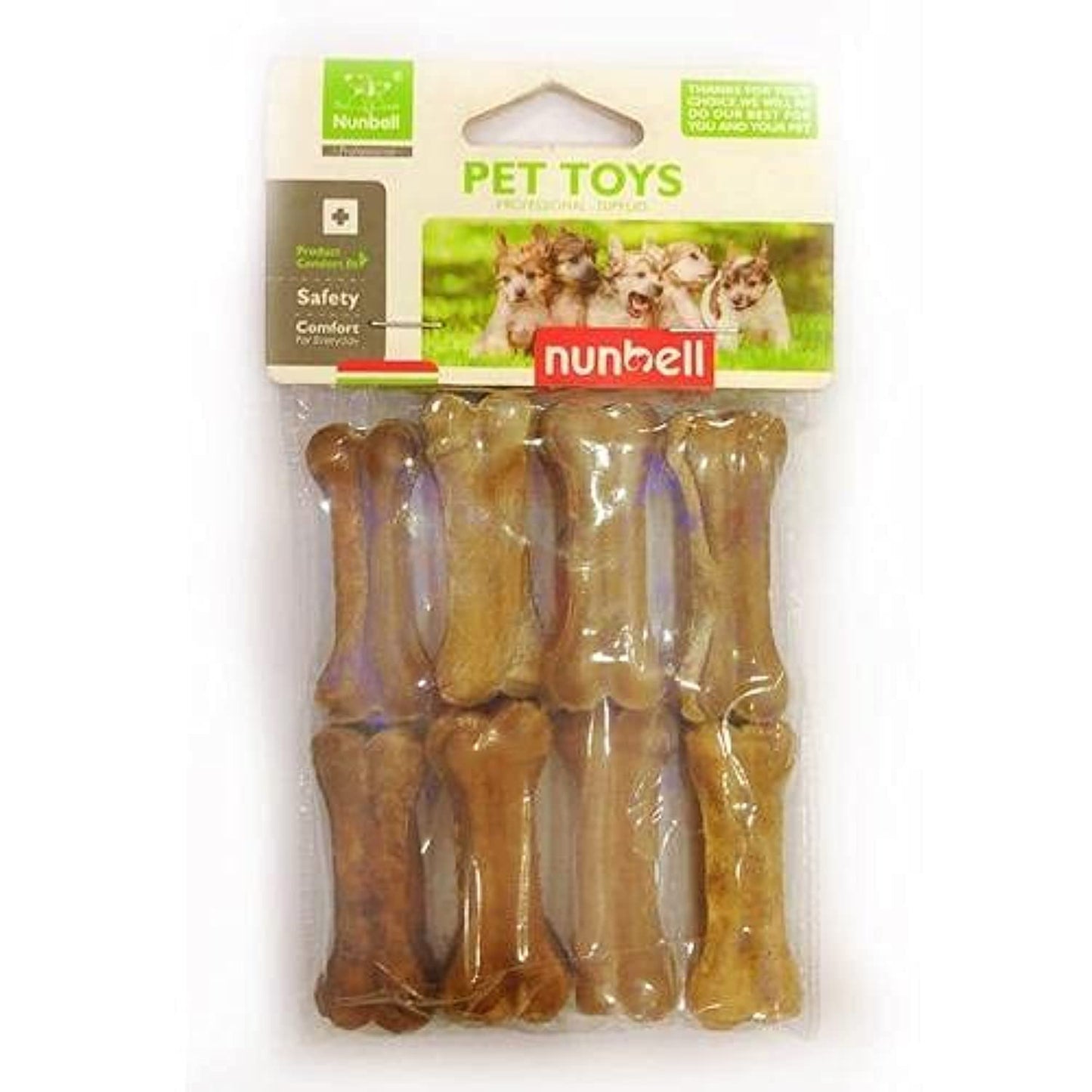 Nunbell Small Brown Bone Dog Chew Treats 8pcs