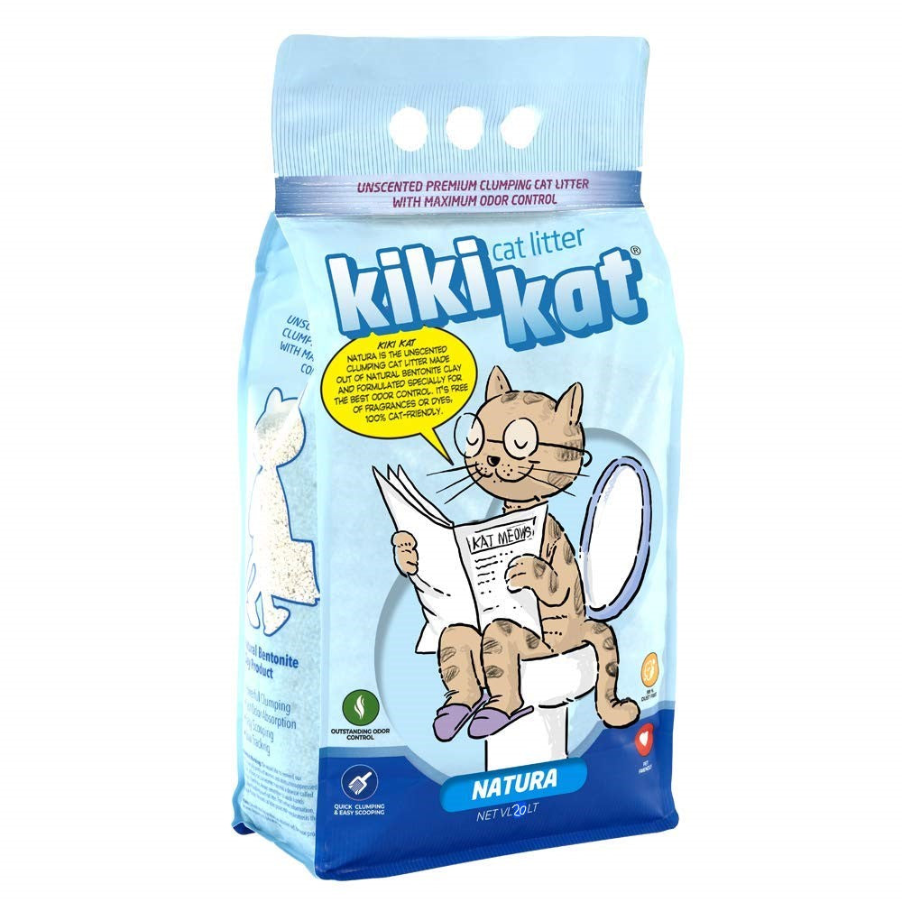 Kiki Kat White Bentonite Clumping Cat Litter natural 20L