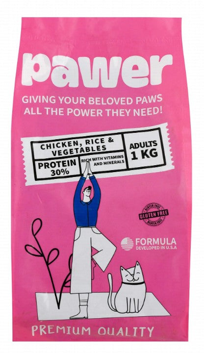 Pawer Dry Food with Chicken Rice & Vegetables for Adult Cats 1K