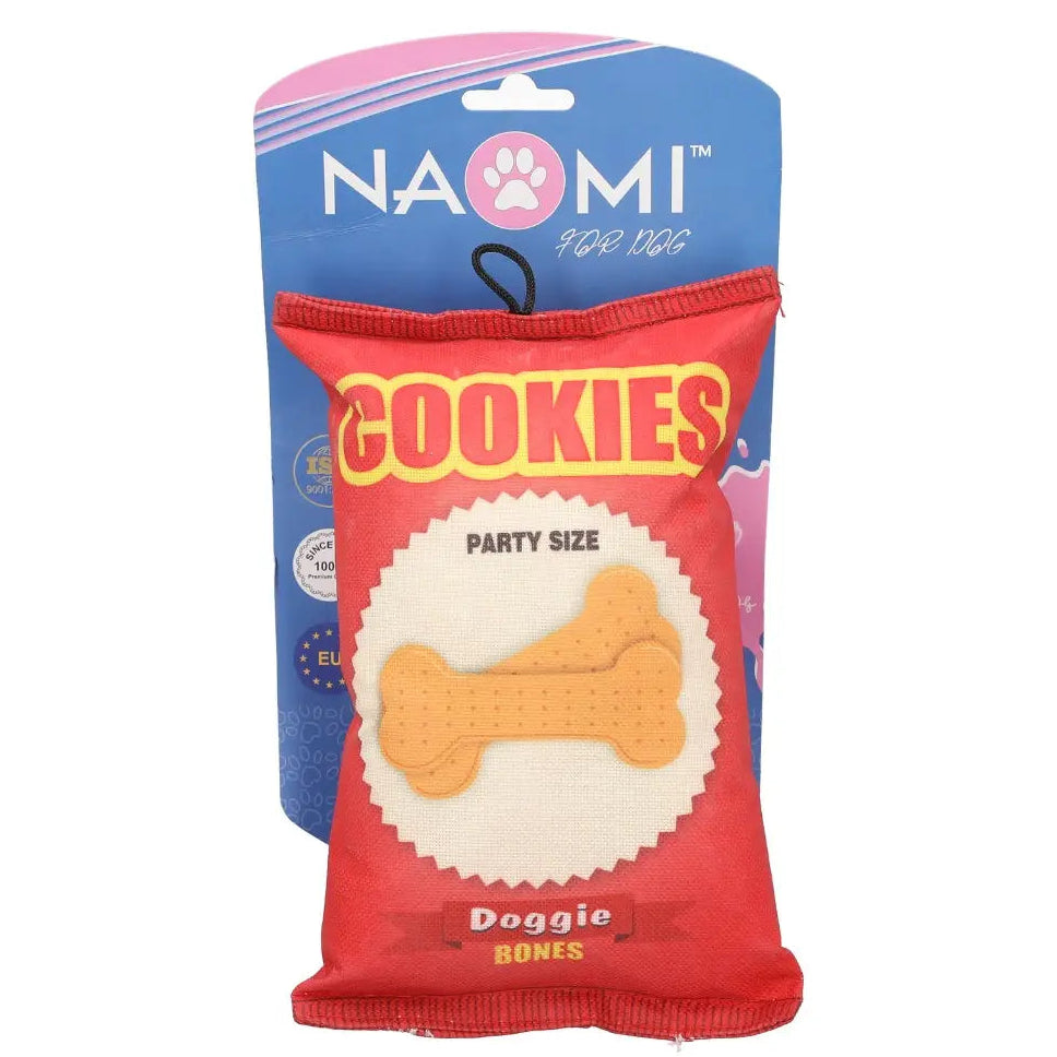 Naomi Red Cookie Packet Plush Dog Toy
