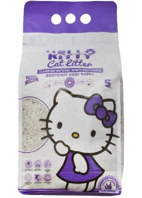 Hello Kitty White Bentonite Clumping Cat Litter Lavender Scent 5L