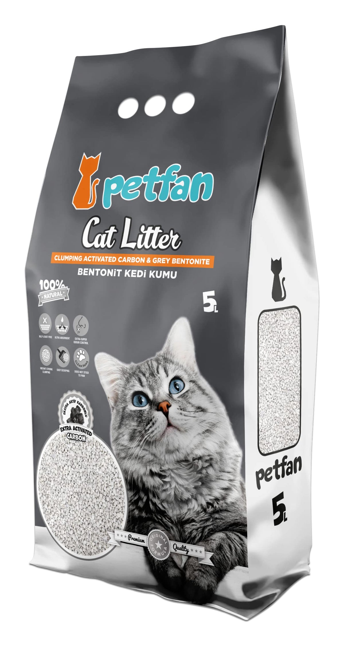 Pet fan cat litter carbon scented 5L
