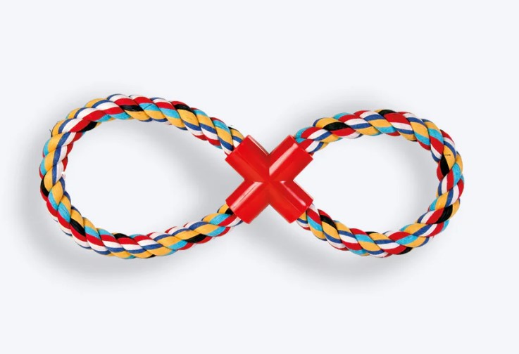 Nunbell Multicolor Knotted Rope Chew Dog Toy1 pcs