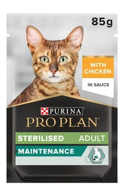 Purina Pro Plan Nutri Savour Wet Food with Chicken in Gravy for Sterilized Adult Cats 85g