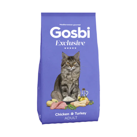 Gosbi Exclusive Dry Food with Chicken & Turkey for Adult Cats 1.5kg