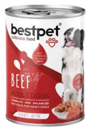 Bestpet Wet Food Chunks with Beef in Gravy for Adult Dogs 400gm