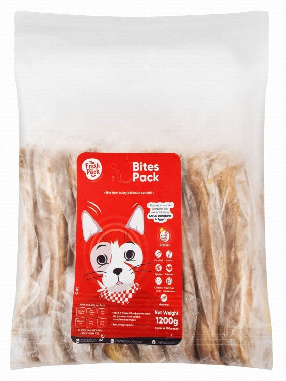 The Fresh Pack Bites Pack Frozen Wet Cat Food with Chicken 1200gm