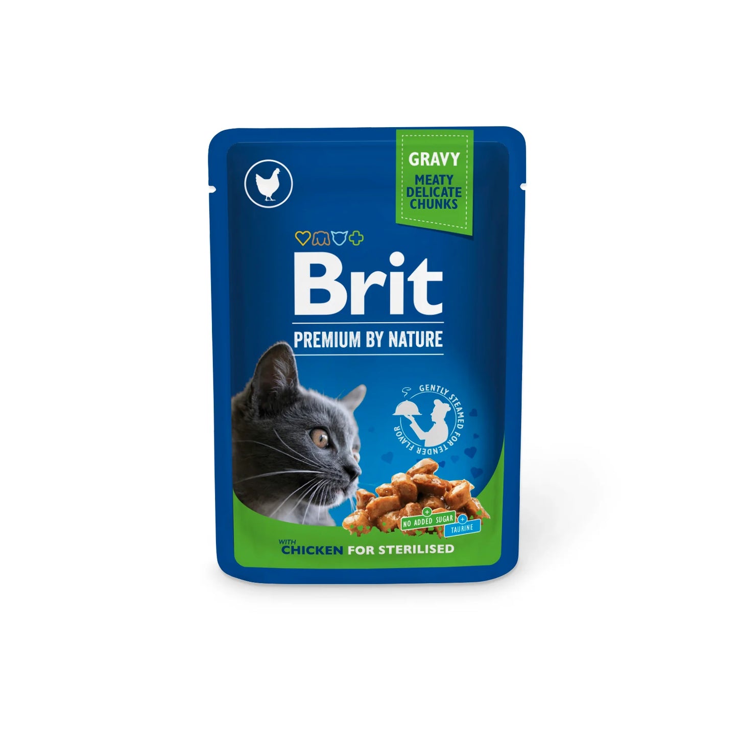 Brit wet food with chicken for sterilised cats 100g