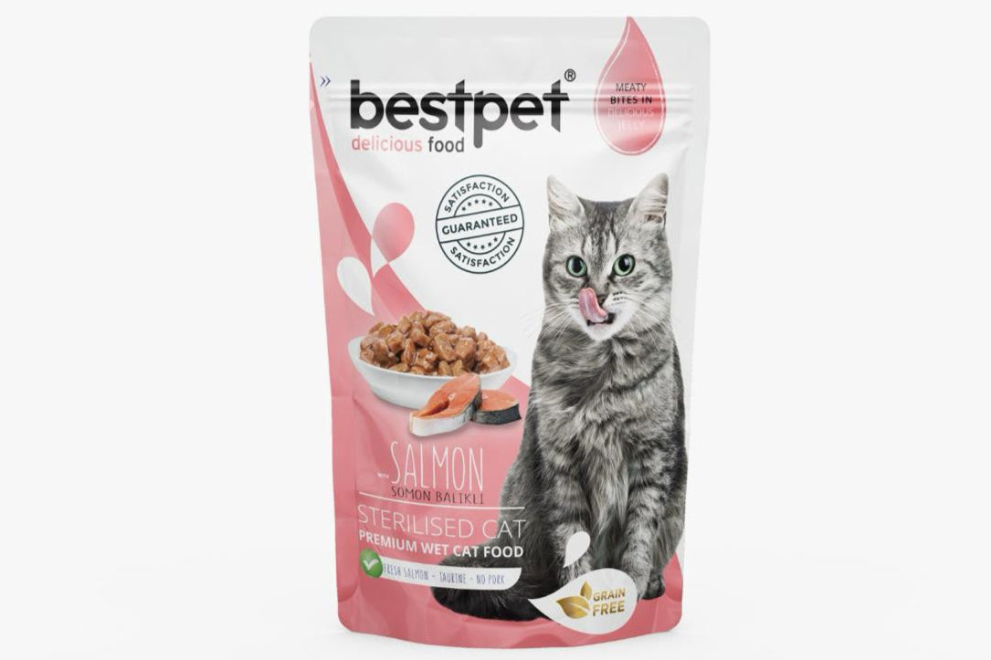 Bestpet Wet Food with salmon stralized in Jelly for Adult Cats 85gm