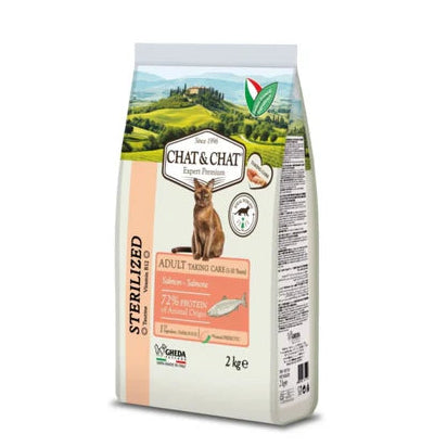 Chat&Chat Expert Dry Food with salmon for sterilized Cats 2kg