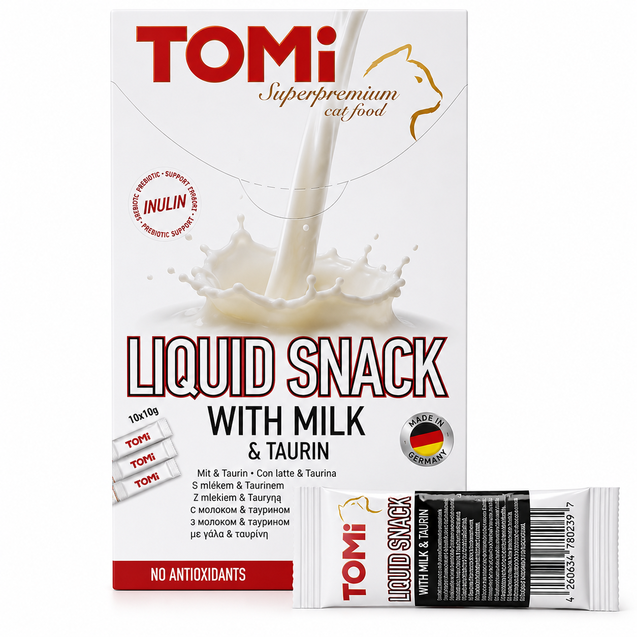 Tomi liquid snack with milk & taurin treat for cat 15g 1pcs