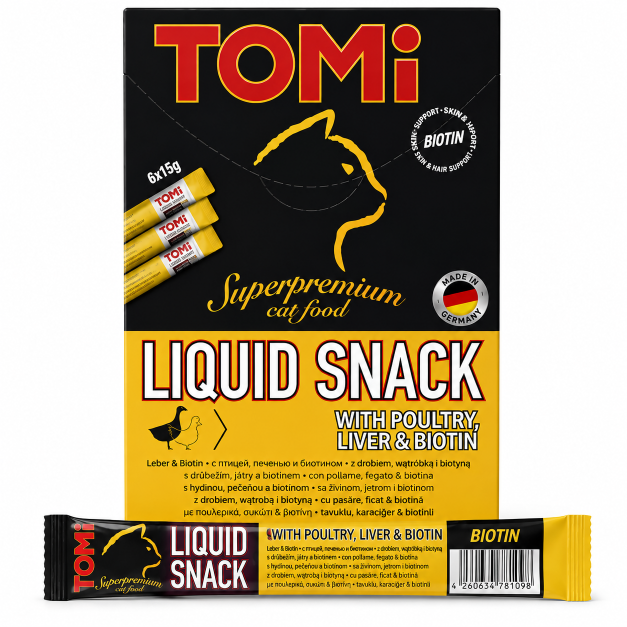 Tomi liquid snack with poultry & liver treat for cat 15g 1pcs