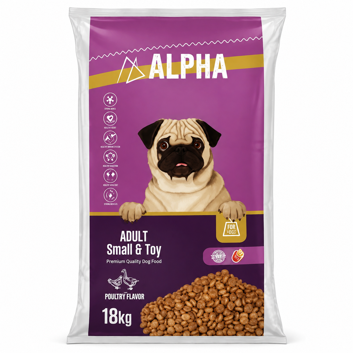 alpha dry food for small toy dog 18k
