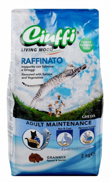 Ciuffi Dry Food with Salmon & Vegetables for Adult Cats 2kg