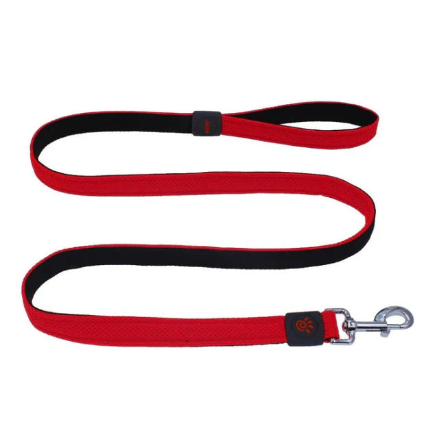 DOCO dog Leash L/M puff mesh red (120x2.5cm)
