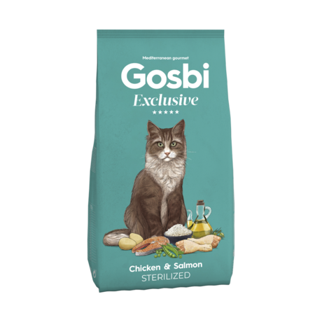 Gosbi Exclusive Dry Food with Chicken & Salmon for Sterilized Cats 1.5kg