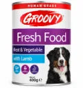 Groovy Wet fresh Dog Food with Rice lamb 400gm