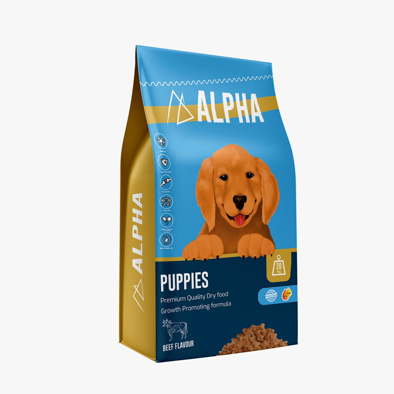Alpha Dry Food Beef Flavor for Puppies 20 kg