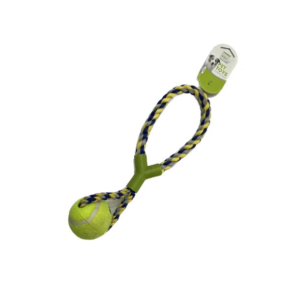 pet toy rope with tennis ball