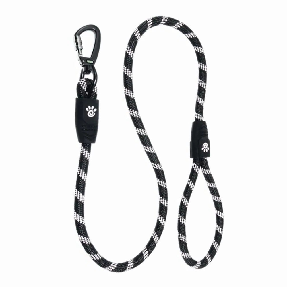 DOCO Large Black & White Reflective Rope Dog Leash (150x0.8cm)