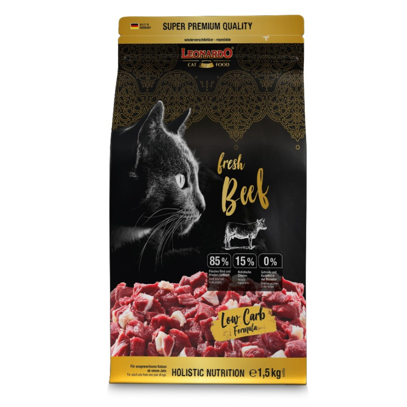 Leonardo Dry Food with Beef for Adult Cats 1.5 kg