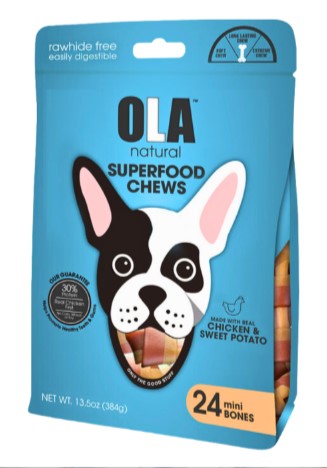 Ola Superfood Mini Bone Dog Treats with Chicken & Sweet Potato (24 Pieces)