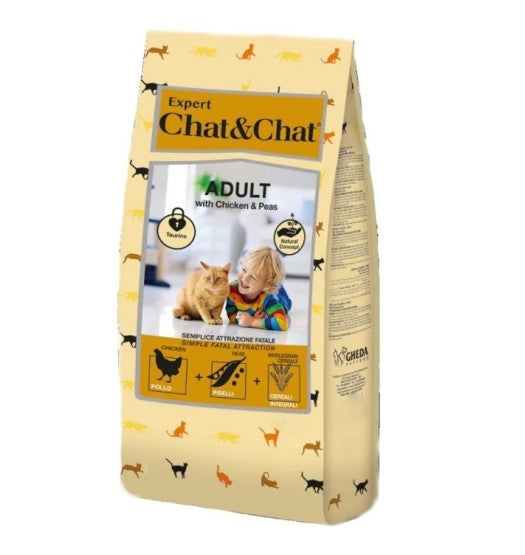 Chat&Chat Expert Dry Food with Chicken & Peas for Adult Cats 2kg
