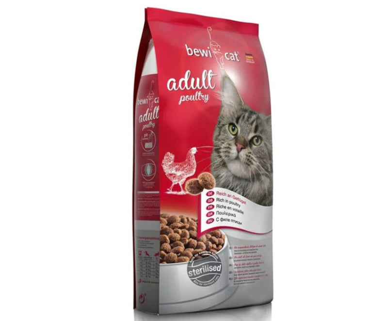 Bewi Cat Dry Food with Poultry for Regular & Sterilised Adult Cats (1+ Years) 10 kg