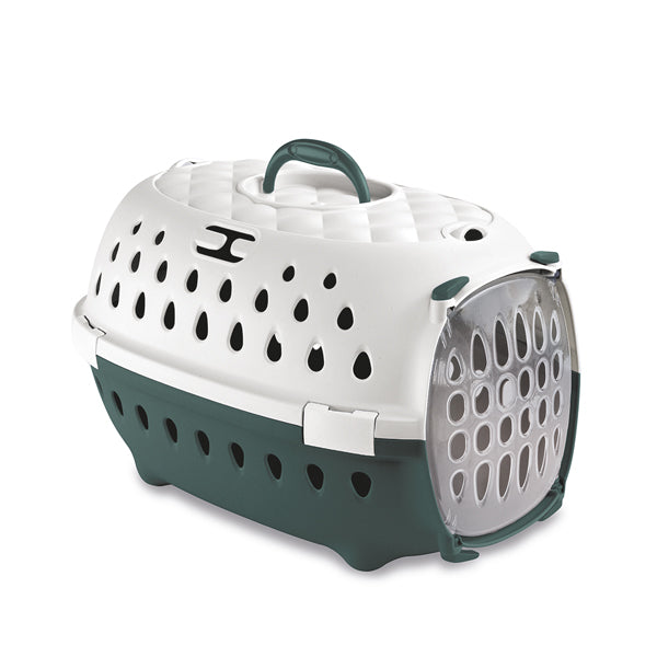 Stefanplast Green & White Travel Chic Pet Carrier Crate