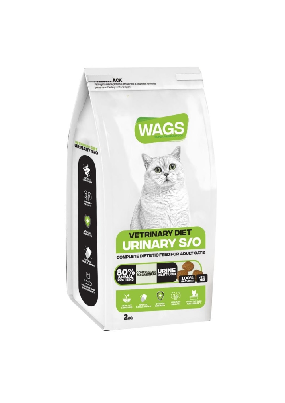 Wags Vetrinary Diet Urinary S/O Dry Food for Adult Cats 2 kg