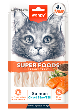 Wanpy Creamy Cat Treats super food with chia & seaweed (5 Pieces)