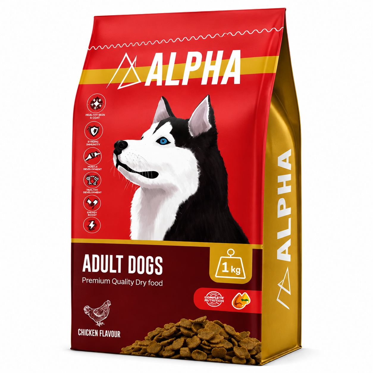 Alpha Dry Food with Chicken for Adult Dogs 1 kg