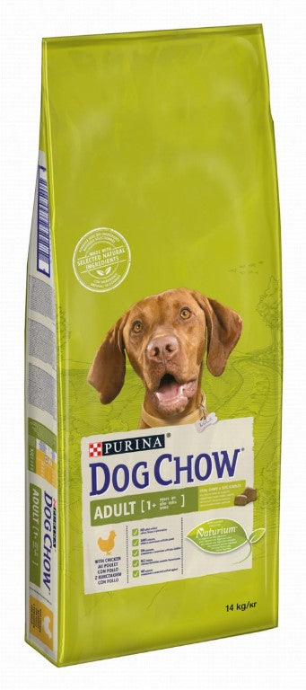 Purina Dog Chow Dry Food with Chicken for Adult Dogs (1+ Years) - 14 kg