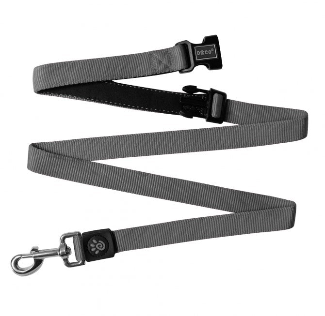 Doco Medium Gray Nylon Dog Leash (180x2cm)