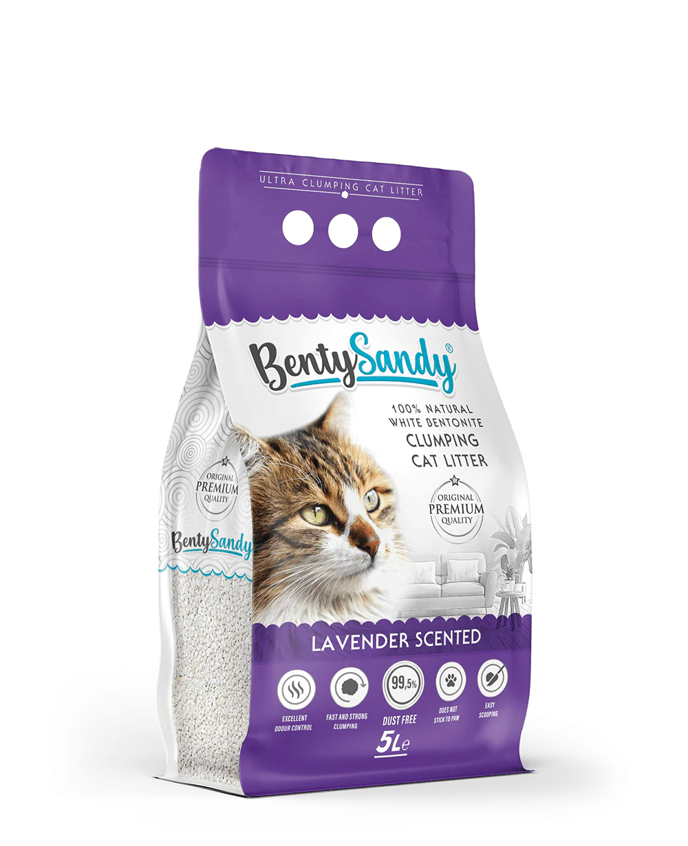 Benty Sandy Clumping Cat Litter Lavender Scent 5L