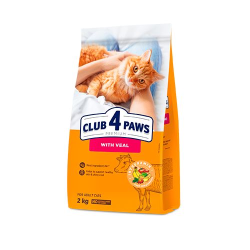 Club 4 Paws Dry Food with veal for Adult Cats 2 kg