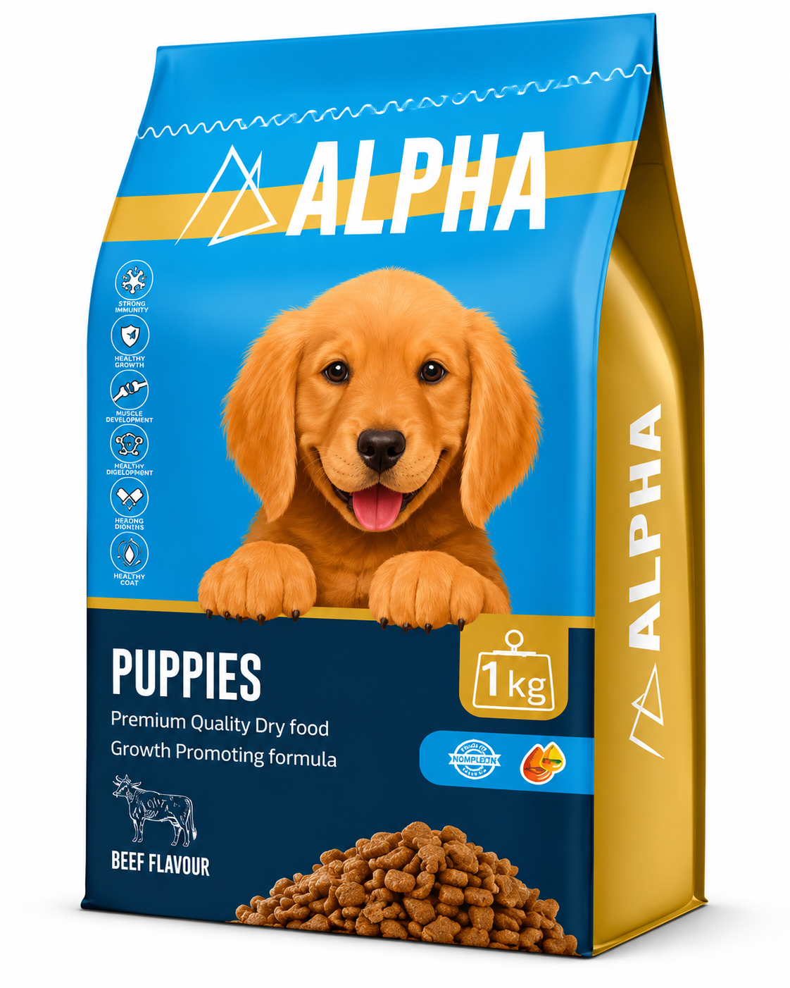 Alpha Dry Food with Beef for Puppies 1 kg