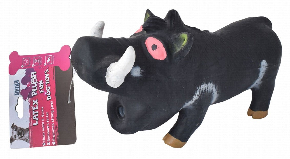 Orgo black Latex Pig Plush Dog Toy .