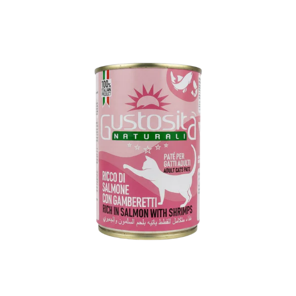 Gustosita wet pate with salmon & shrimps for cats 400g