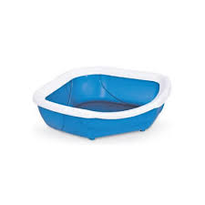 MPS Blue & White Cat Litter Tray corner (52x51x14cm)1 pcs
