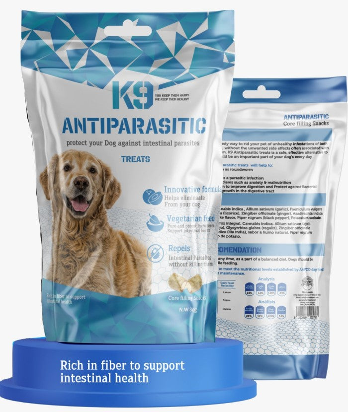 k9 antiparasitic dog treats 80g