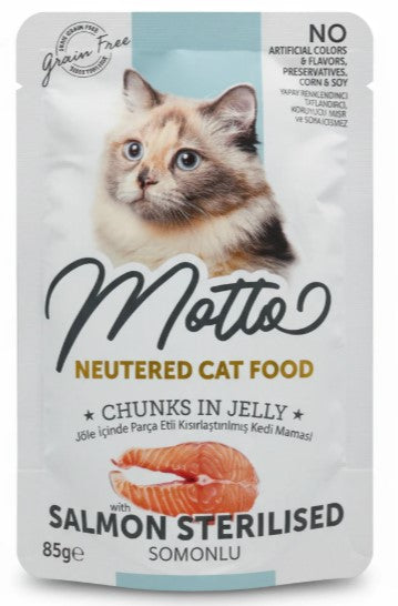 motto wet food with salmon for sterilised cat 85g